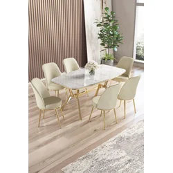 Hanah Home Trpezarijski set, 7 komada, Svetlozeleni
