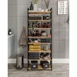 Hanah Home Višenamenska polica Bathroom 8, Hrast-crna
