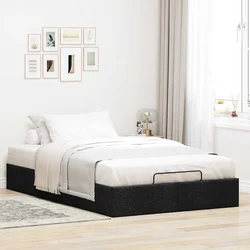Vidaxl Otomanski posteljni okvir brez vzmetnice črn 120x200 cm blago