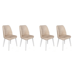 Hanah Home Set 4 trpezarijske stolice Dallas Bež-Beli