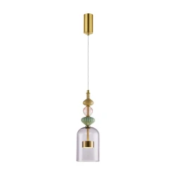 LED luster na sajli ARTE LED/12W/230V, prečnika 13 cm, mesing