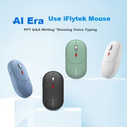 iFlytek Bežični miš, 2.4GHz, Bluetooth, USB, Beli