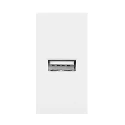 Orno Noen usb, modularna vrata 22,5x45 mm s polnilnikom usb, 2,1a 5v dc, bela