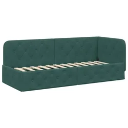 Vidaxl Kotna postelja Temno zelena 80 x 200 cm Žamet