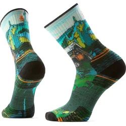 Smartwool Hike Targeted Cushion Trail Trekker Print Crew ponožky, winter moss (XL)
