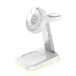 Bezicni punjac 3u1 magnetni za Apple Watch,Iphone i Airpods 15W beli