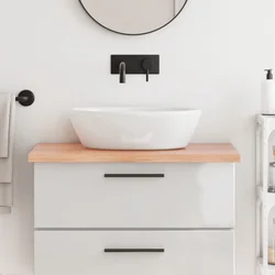 Kupaonska radna ploča svjetlosmeđa 80x50x(2-4) cm masivno drvo