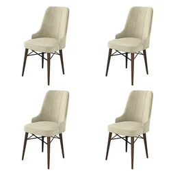 Hanah Home Set stolica Pare, 46x94x46 cm, 4 komada, Krem-braon