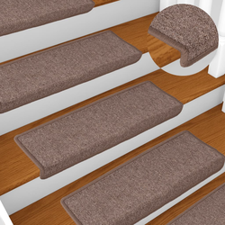 Prostirke za stepenice 15 kom 65x21x4 cm smeđe pravokutne rubove