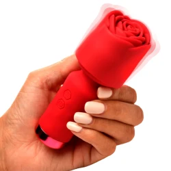 BLOOMGASM - Pleasure Rose Mini Wand Vibrator - Red