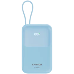 CANYON power bank OnPower 101 built-in cable 10000 mAh PD22.5W Blue