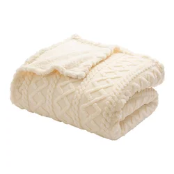 Kremno bela odeja iz sherpa flisa 220x240 cm Edgar – douceur dintérieur