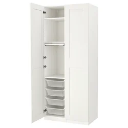 PAX/GRIMO Garderobni sestav, bela/bela, 100x60x236 cm
