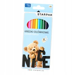 STARPAK Kredki ołówkowe Misie 12 kolorów