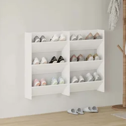 Zidni ormarići za cipele 2 kom bijeli 60 x 18 x 90 cm drveni