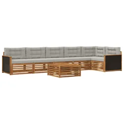 Set vanjskih sofa 7 pcs Prirodna i svjetlosiva 79 x 79 x 37 cm