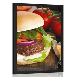 Plakat ameriški hamburger - 30x45 no frame