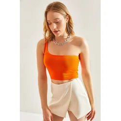 Bianco Lucci Womens One Shoulder Strap Crop Athlete