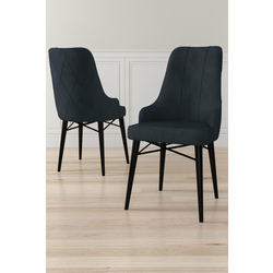 HANAH HOME Set 4 stolice Neta Anthracite Black