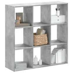 Regal za knjige boja betona 102x32x102 cm konstruirano drvo