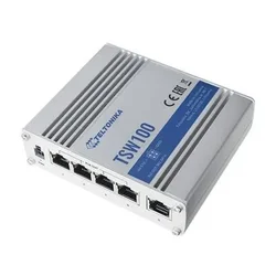 Teltonika TSW100 industrijski PoE+ svič 5x Gigabit, 60W