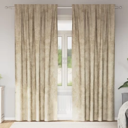 Baršunaste zavjese sa zavjesama 2 pcs Krema 260 x 140 cm Baršun