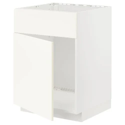 METOD Pod.elem.sudop. s vratima/frontom, bela/Vallstena bela, 60x60 cm