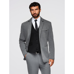 Ombre Mens knitted jacket with a fitted cut - graphite