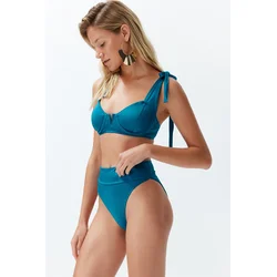 Trendyol Blue High Waist Hipster Bikini Bottom