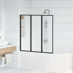 Tuš paravan Crna 120 x 2 x 117 cm Aluminij i PP