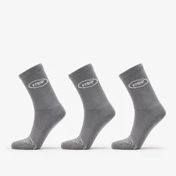 Nogavice Footshop Basic Crew Socks 3-Pack Grey 43-46