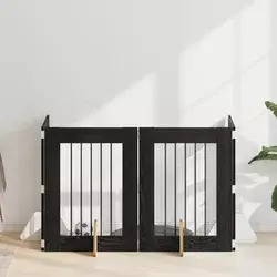 Vrata za pse s postoljem 4 pcs Crni hrast 60 x 80 cm