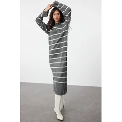 Trendyol Modest Ženska haljina Tctaw24Eb00018, Tamnosiva