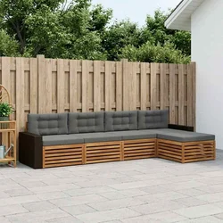 Set vanjskih sofa 5 pcs Prirodna i antracit Poliester