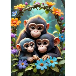 BlueBird - Puzzle Prikupne opice - 300 kosov