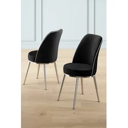 HANAH HOME Set 6 stolica Pefa Black Chrome