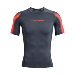 UNDER ARMOUR UA HeatGear Compression Novelty SS Shirt, Downpour Grey/After Burn, (20557478-c559979)