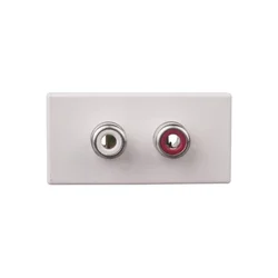 Simon Connect K45/2 avdio vtičnica 2xRCA /Cinch/ čisto bela K101B/9