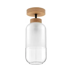 BRILAGI - LED plafonski luster RETRO GLASS 1xE27/60W/230V prečnik 14 cm hrast/bela