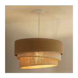 Duolla - Luster na sajli YUTE TRIO 3xE27/15W/230V, prečnik 60 cm, braon/siva/bež