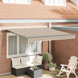 Skrovita tenda Bež 350 x 250 cm Poliester i čelik