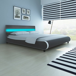 Krevet od eko kože LED + madracem memorijske pjene 180 cm