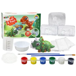 slomart Ustvarjalni set: 3D dinozavri iz mavca z barvami