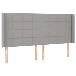 Uzglavlje s ušima svjetlosivo 203x16x118/128 cm od tkanine