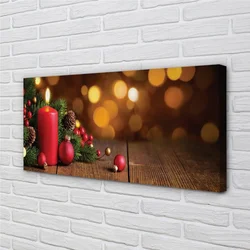 tulup.si Slika na platnu Sveča vejice baubles table 100x50 cm