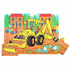Bigjigs Toys Lesena sestavljanka Digger 9 kosov