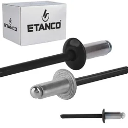Aluminijaste odprte zakovice 4,8x10 mm RAL 9005