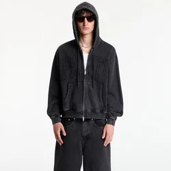 Mikina Patta Loopback Logo Zip Hooded Sweater UNISEX Moonless Night S