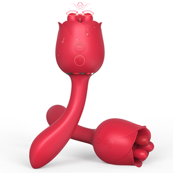 Paloqueth Rose Clitoris Vibrator with 9 Rotating Vibration Modes Red