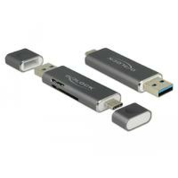 Čitač memorijskih kartica DELOCK, MMC/Micro SD, crni, USB 3.1/USB-C